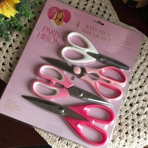 Paris Hilton Pink and White Kitchen Shear Set